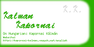 kalman kapornai business card